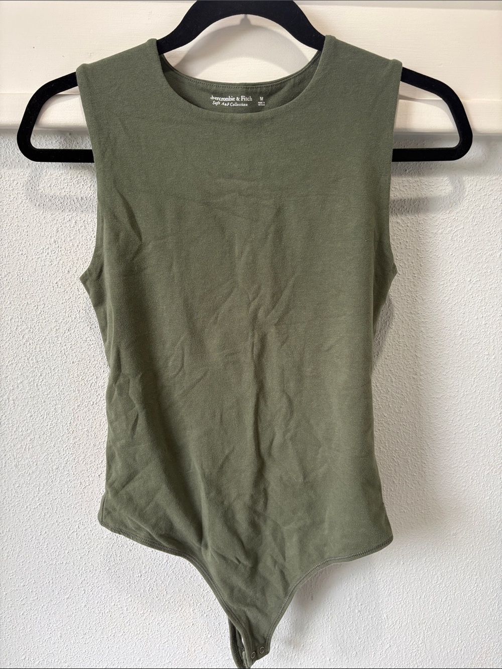Abercrombie & Fitch Olive Green Sleeveless Crew Neck Bodysuit